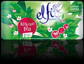 Туалетний папір elfi fantasy Kokoro tea, 3-шаровий, Тонкий аромат зеленого чаю, 8 шт. 00000001314 фото